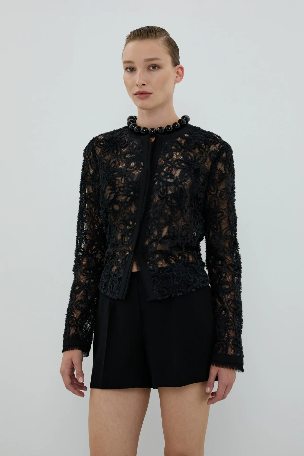 Klasik Kemersiz Şort Siyah - 3