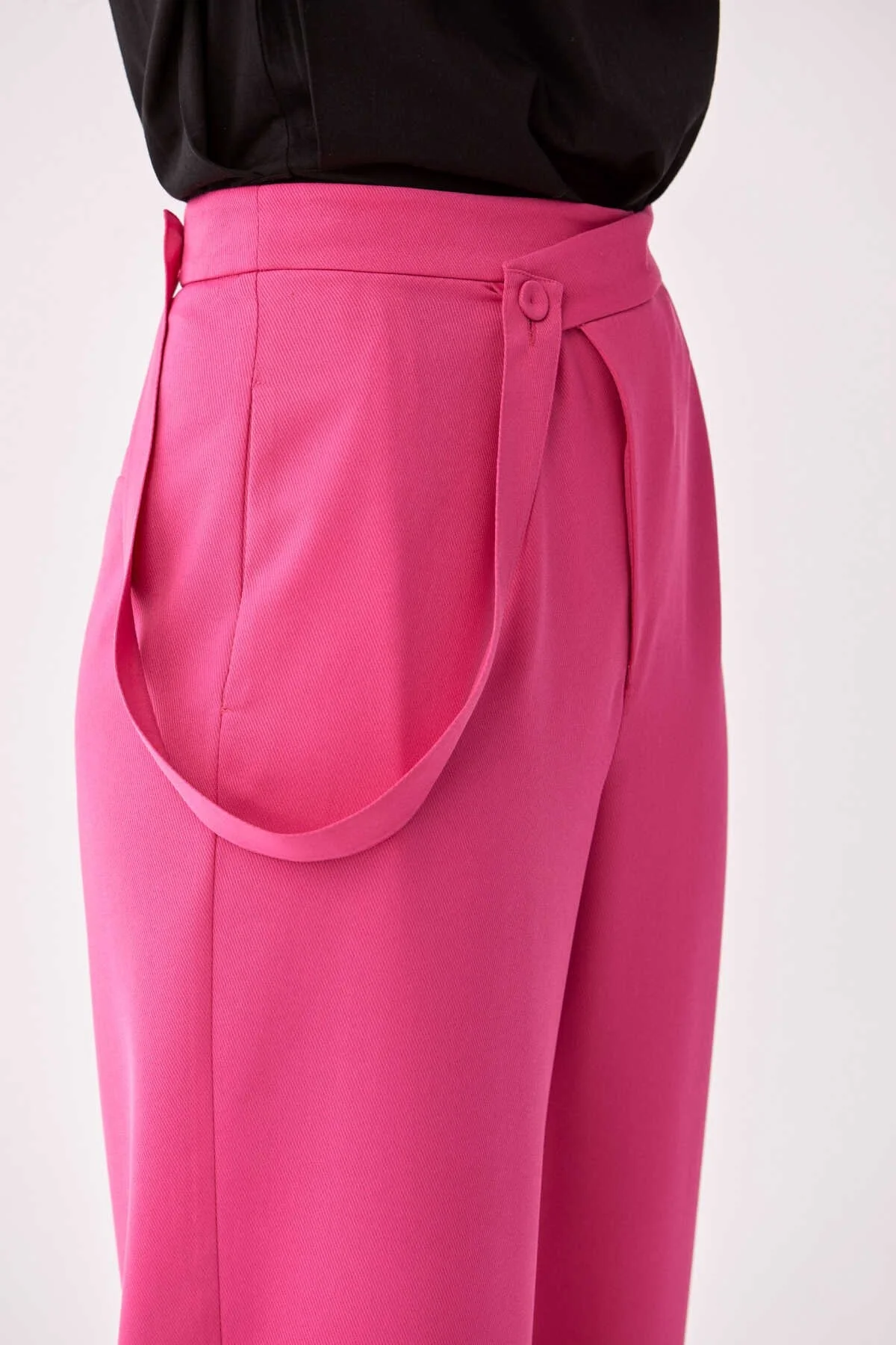 Kemer Detaylı Pantolon Fuşya - 4