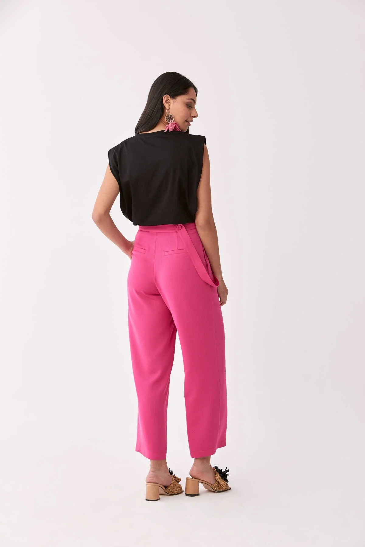 Kemer Detaylı Pantolon Fuşya - 3