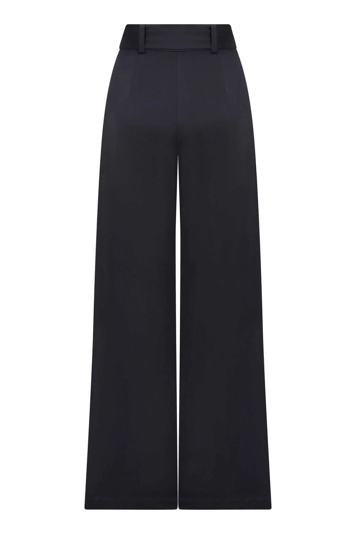  Kemerli Geniş Paça Pantolon Lacivert - 2