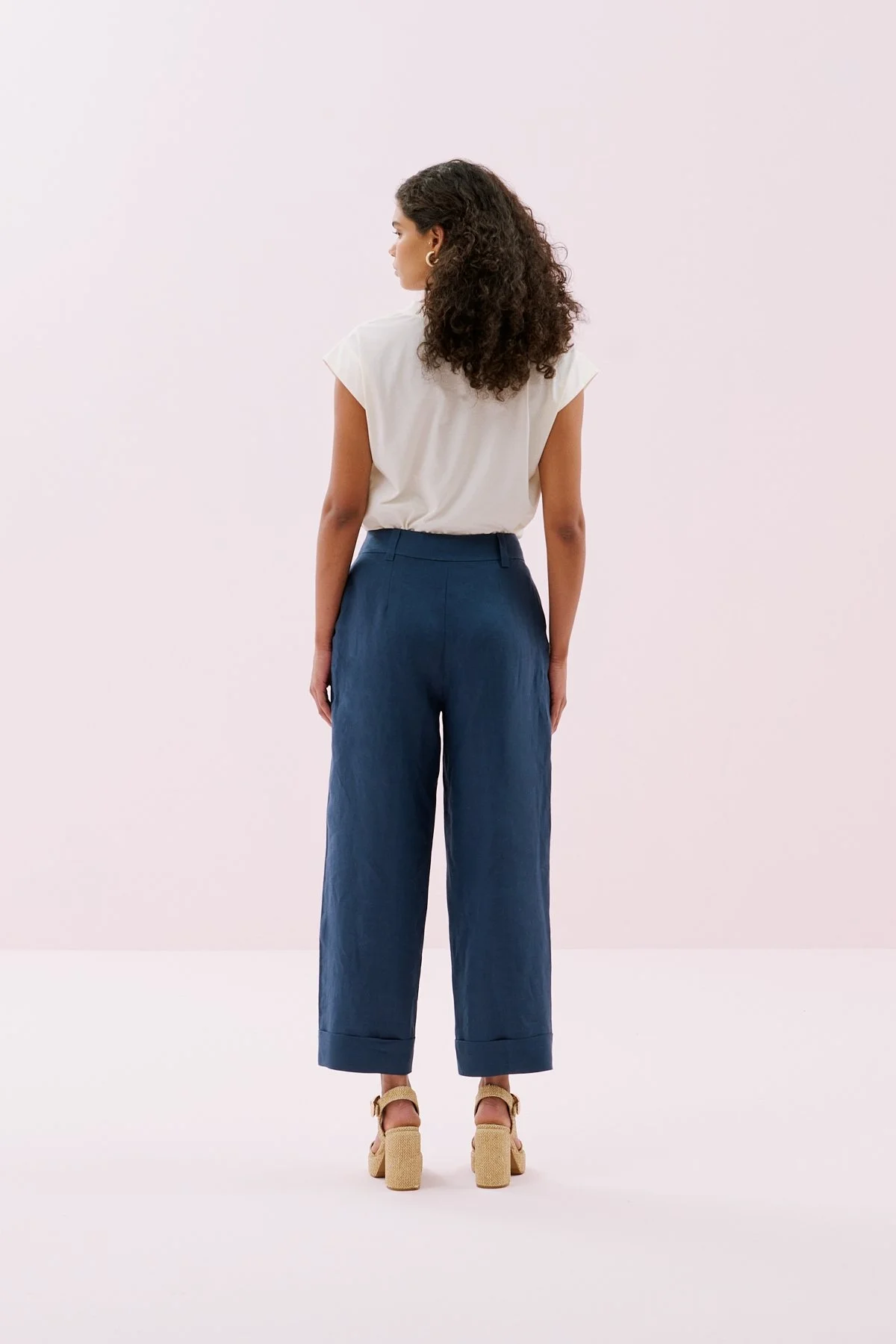 Keten Double Paça Pantolon Lacivert - 2