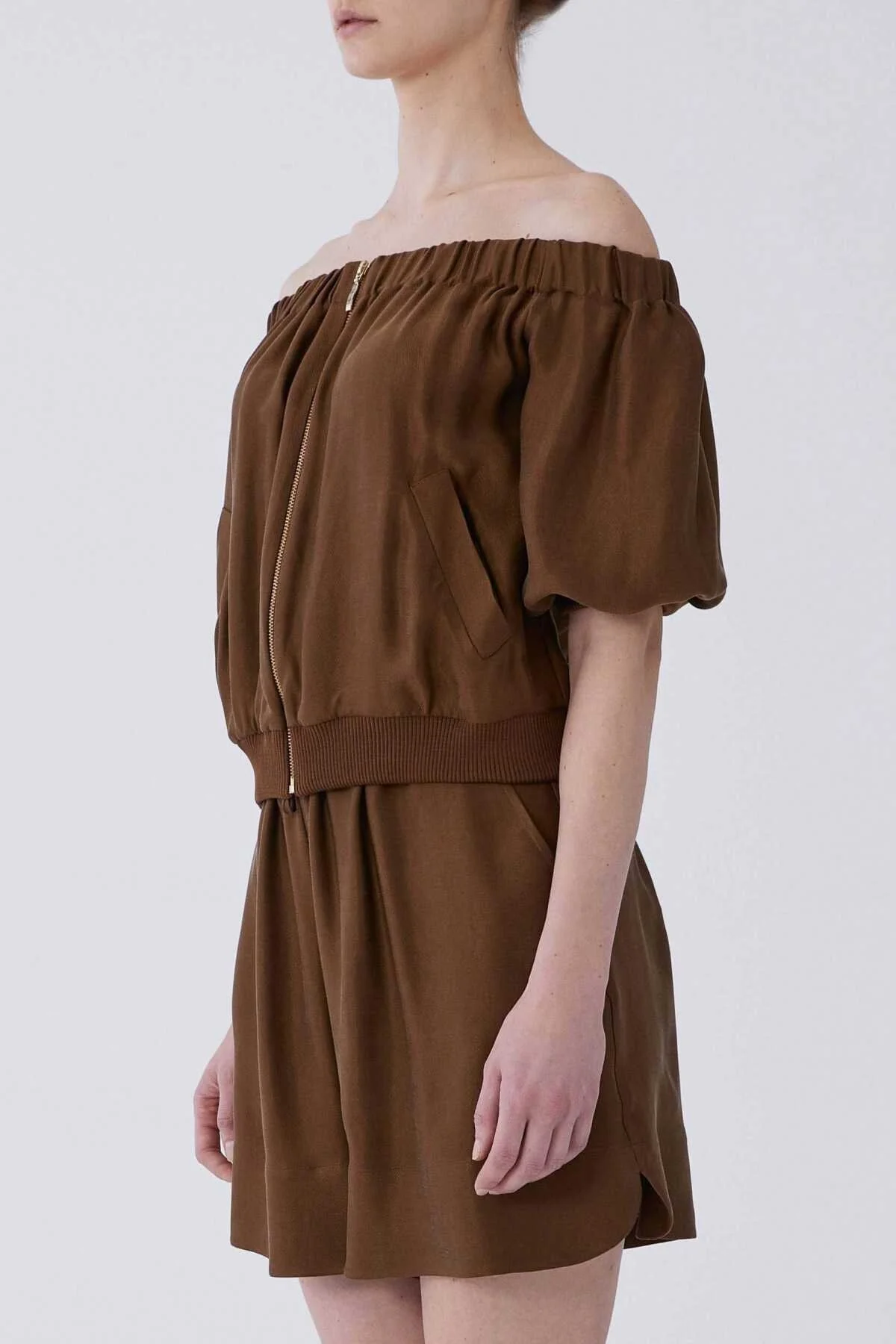 Kısa Kol Kadın Ceket Kahve - 3