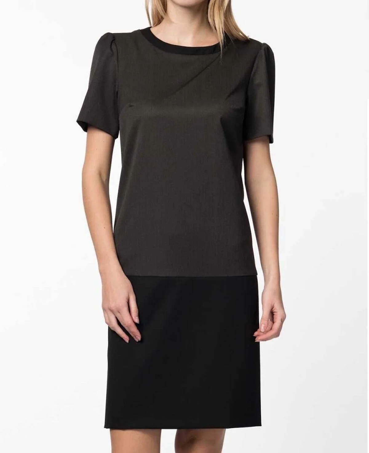  Kısa Kol Mini Detaylı Antrasit Günlük Elbise Antrasit - 1