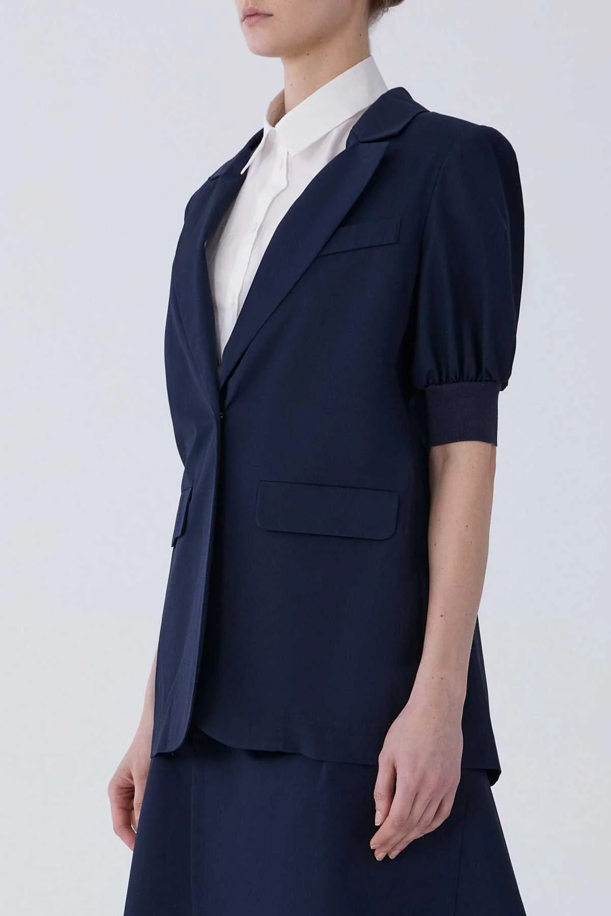 Kısa Kol Tek Düğme Ceket Lacivert - 3