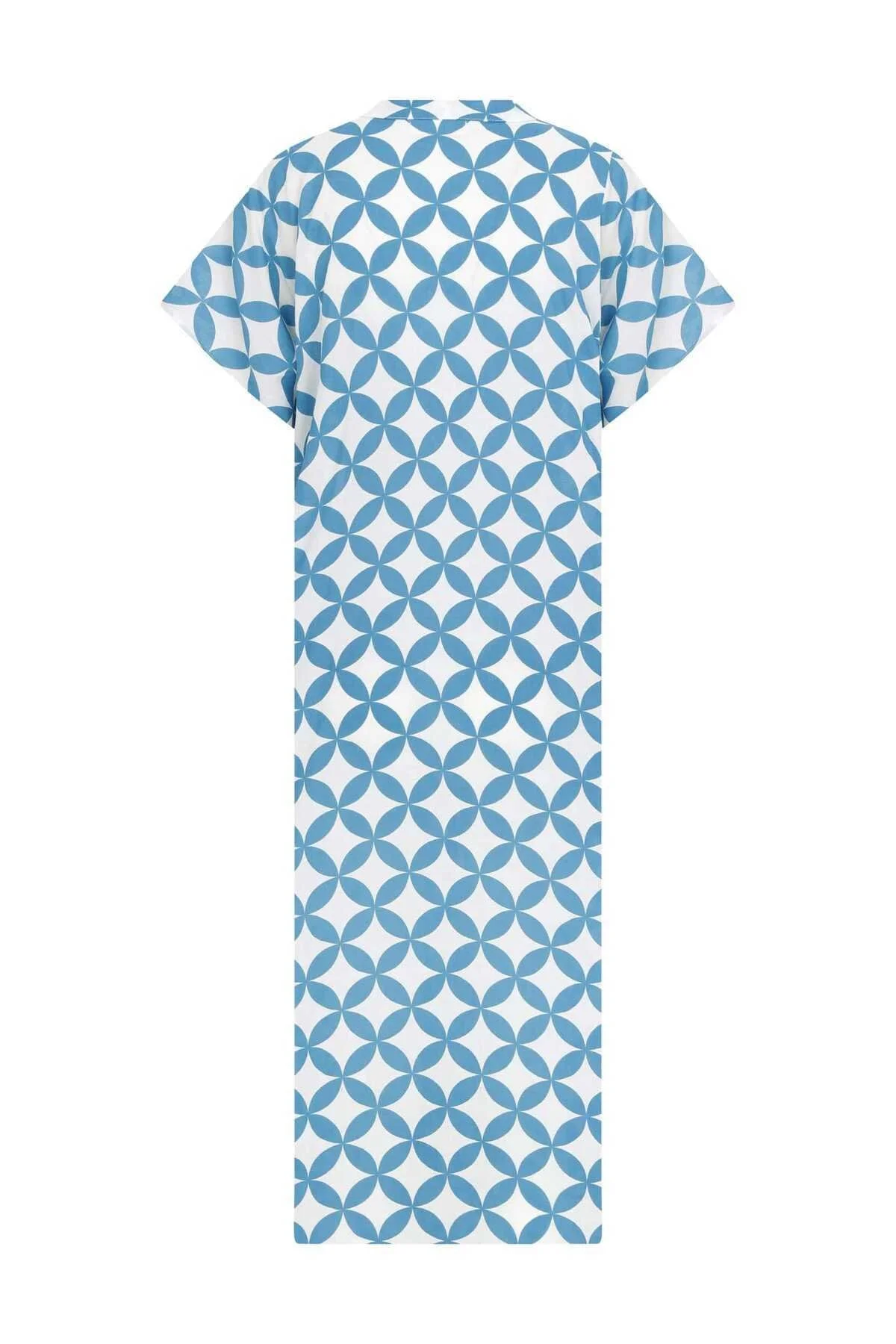 Kısa Kollu Kuşaklı Uzun Elbise Standart Renk - 5