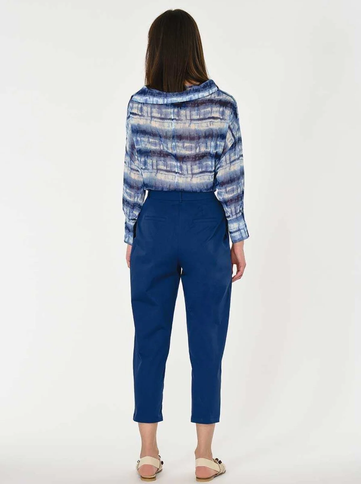 Kısa Paça Cepli Pantolon Lacivert - 2