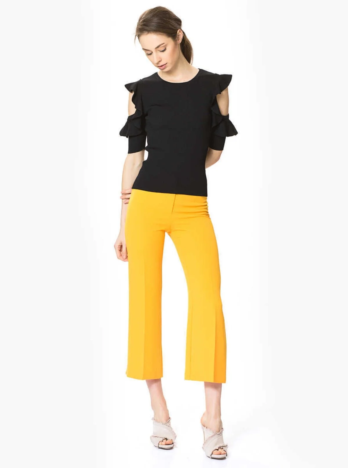 Kısa Paça Pantolon Safran - 3