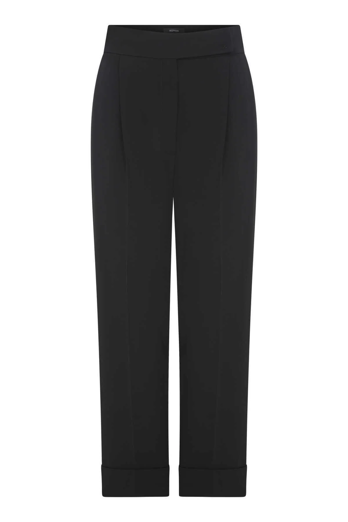  Kısa Ve Duble Paça Kadın Pantolon Siyah - 4