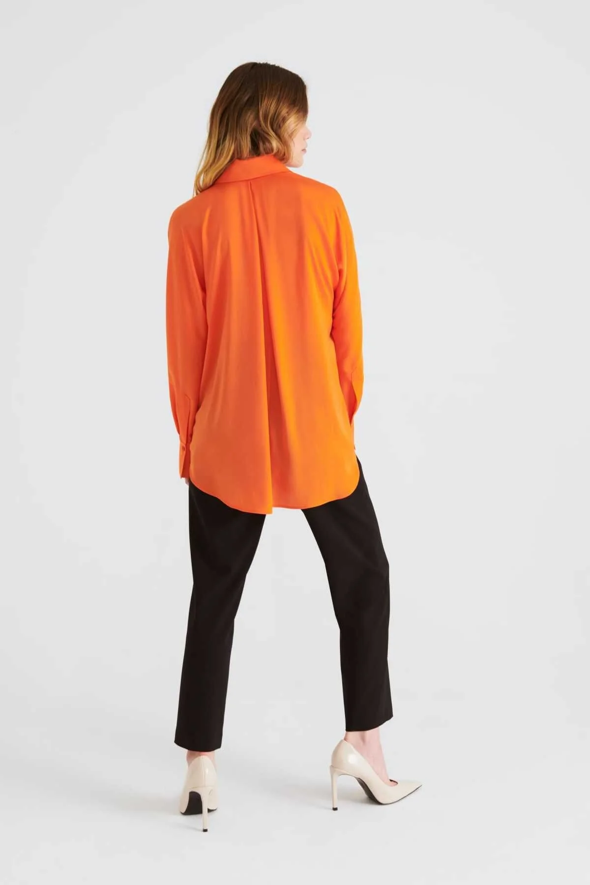 Klasik Kadın Gömlek Oranj - 2
