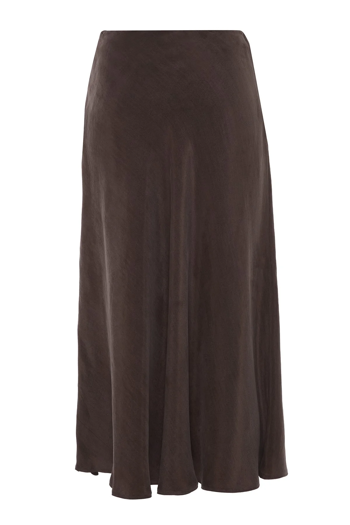 Kloş Midi Etek Kahve - 5