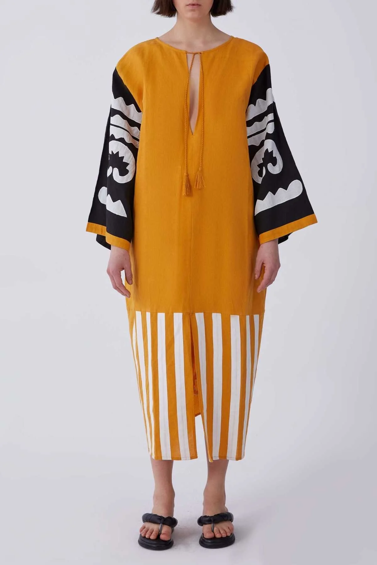 Kol Detaylı Etnik Günlük Elbise Standart Renk - 1