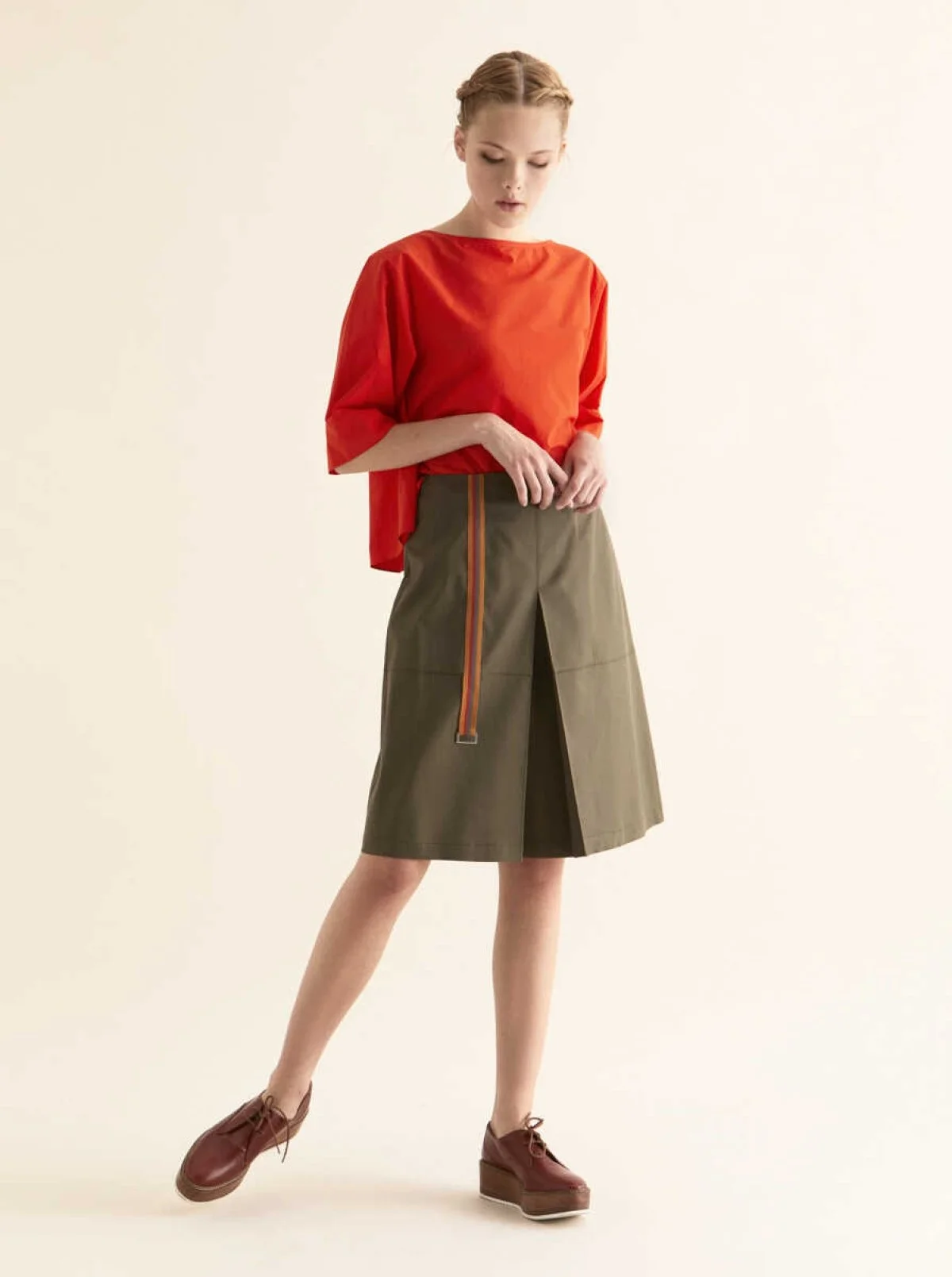 Kol Detaylı Kadın Bluz Oranj - 3