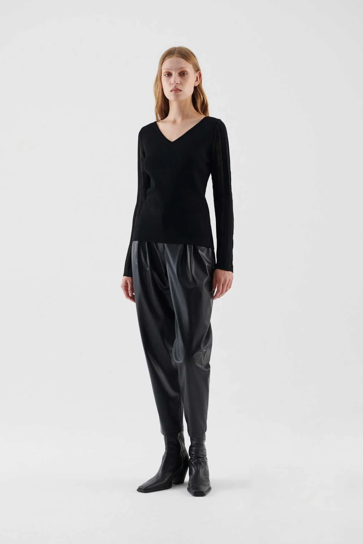  Kol Detaylı Triko Siyah - 3