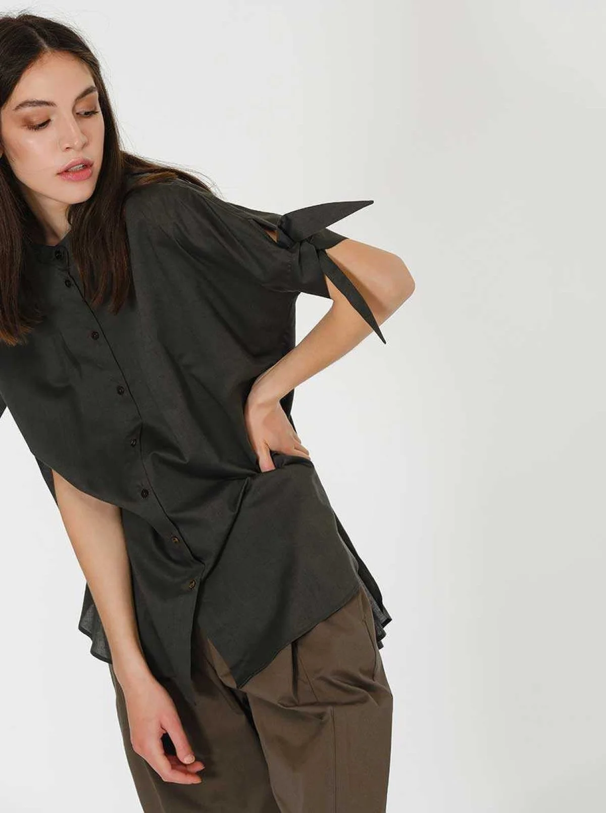 Kol Detaylı Tunik Antrasit - 4