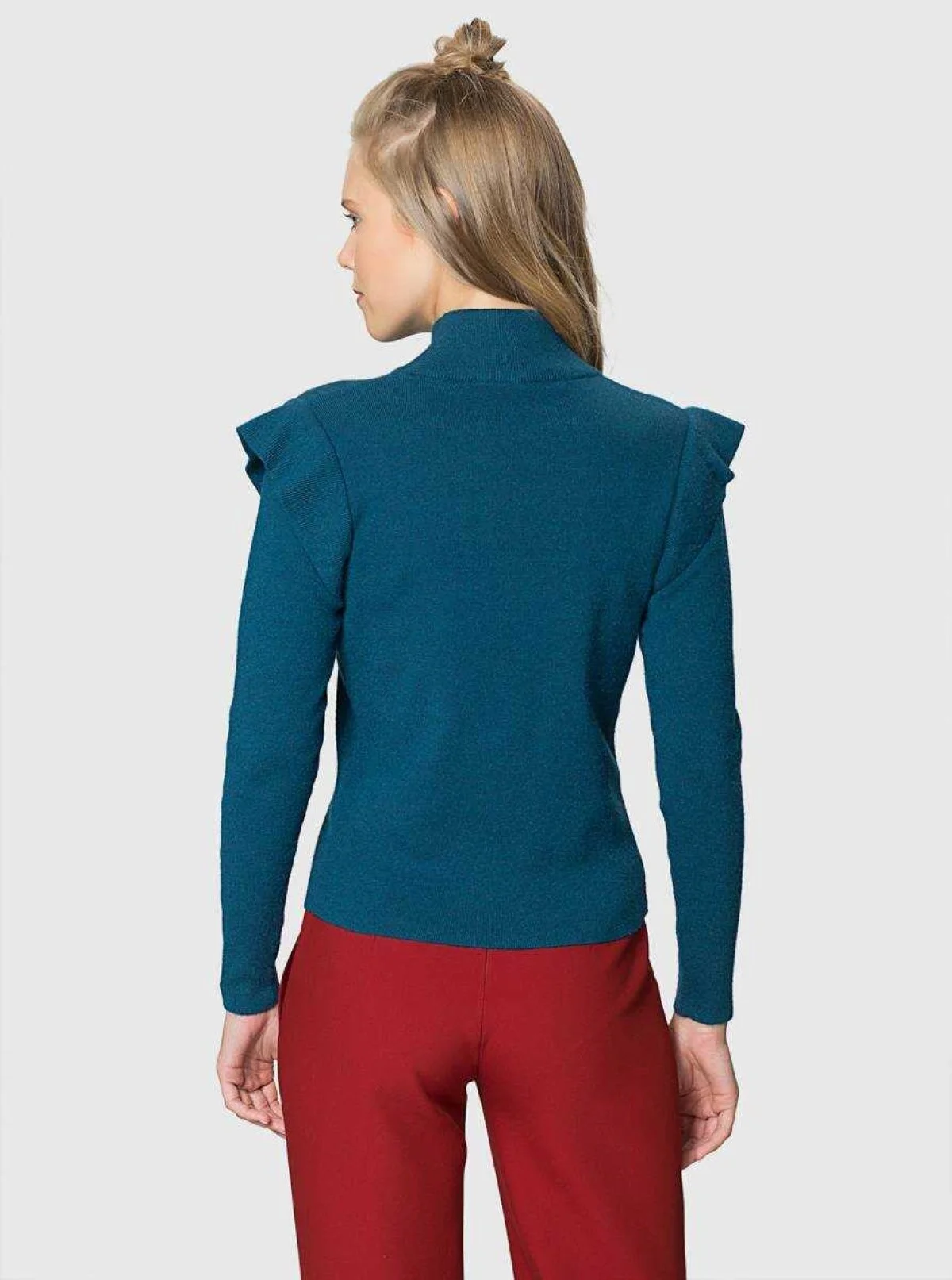  Kolları Detaylı Triko Petrol - 2