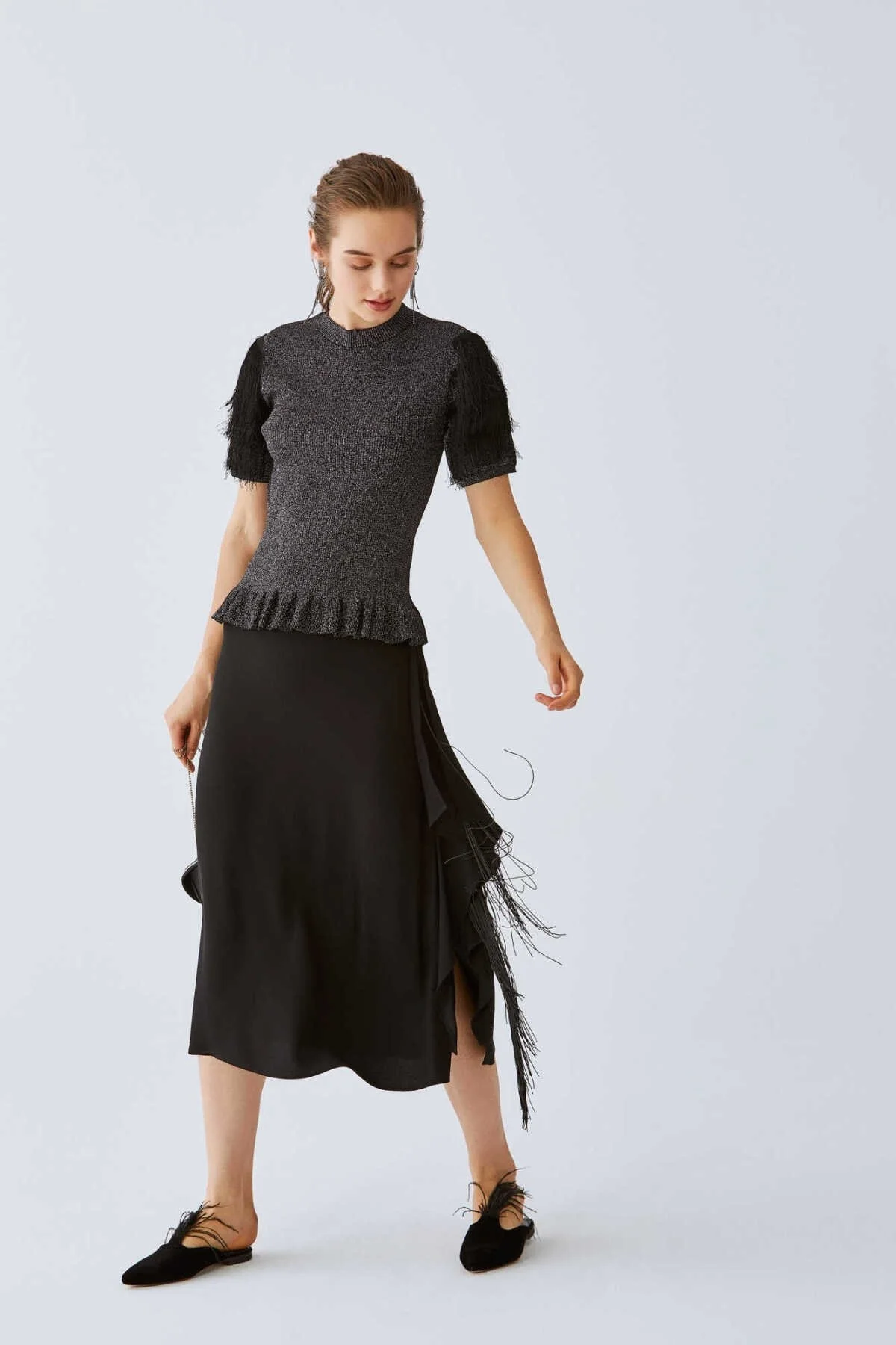  Kolları Püsküllü Triko Standart Renk - 1