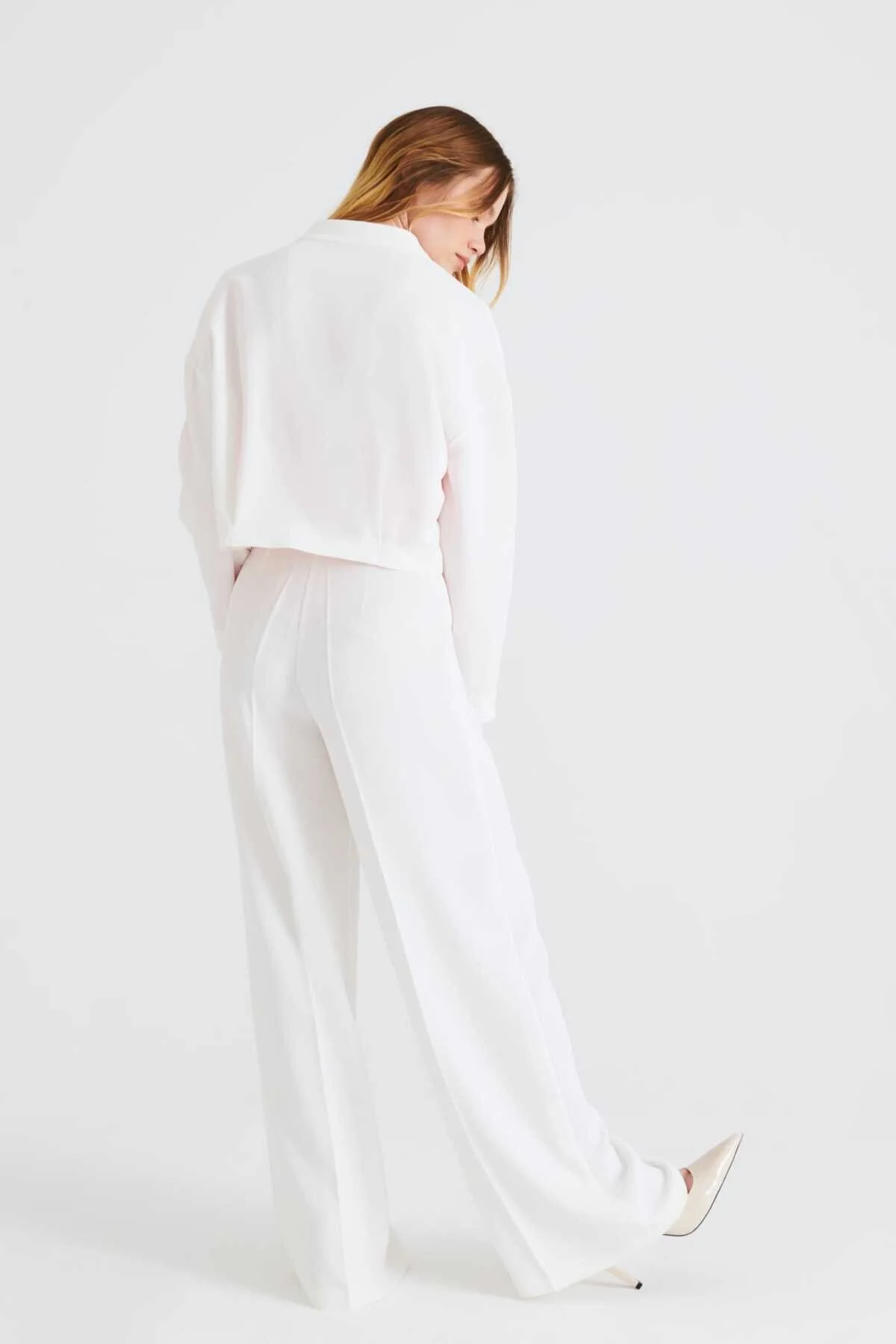 Kollu Kadın Ceket Beyaz - 2