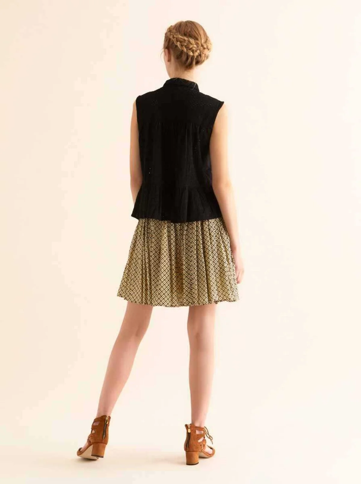 Kolsuz Desenli Gömlek Siyah - 2