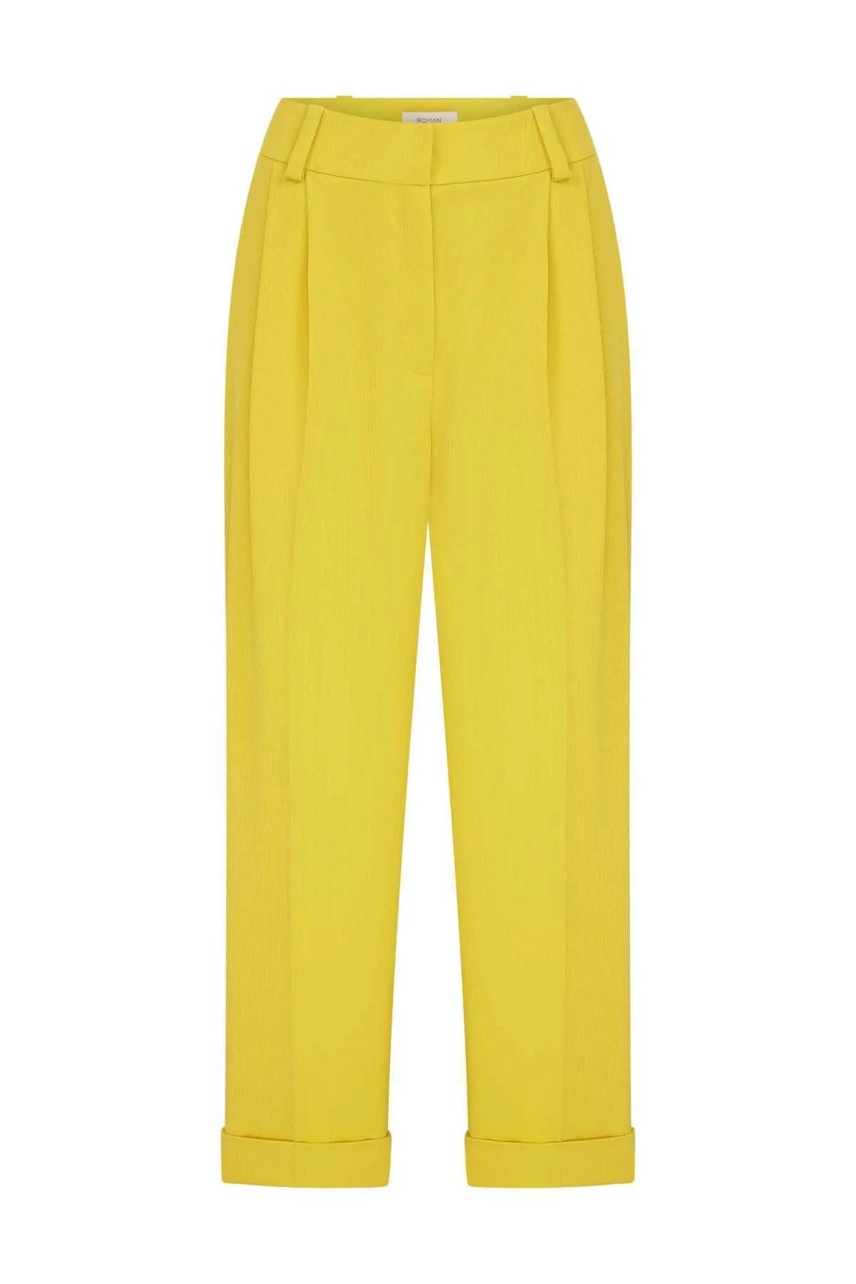  Krep Havuç Pantolon Sarı - 3