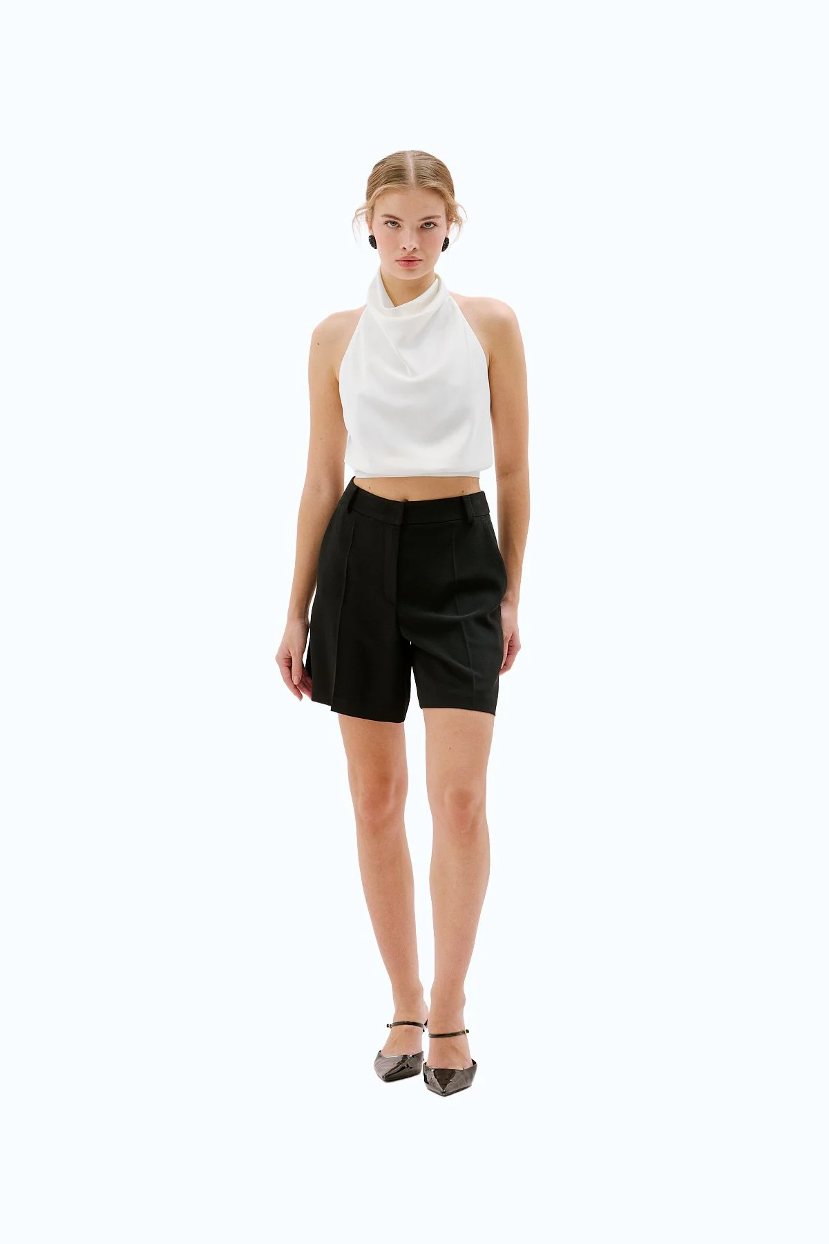 Krep Şort Siyah - 1