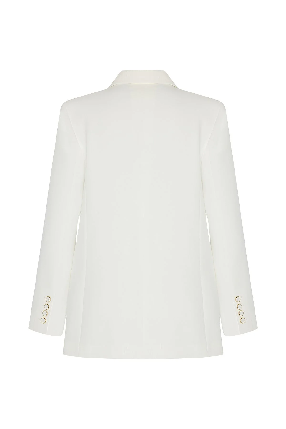 Kruvaze Blazer Ceket Beyaz - 6