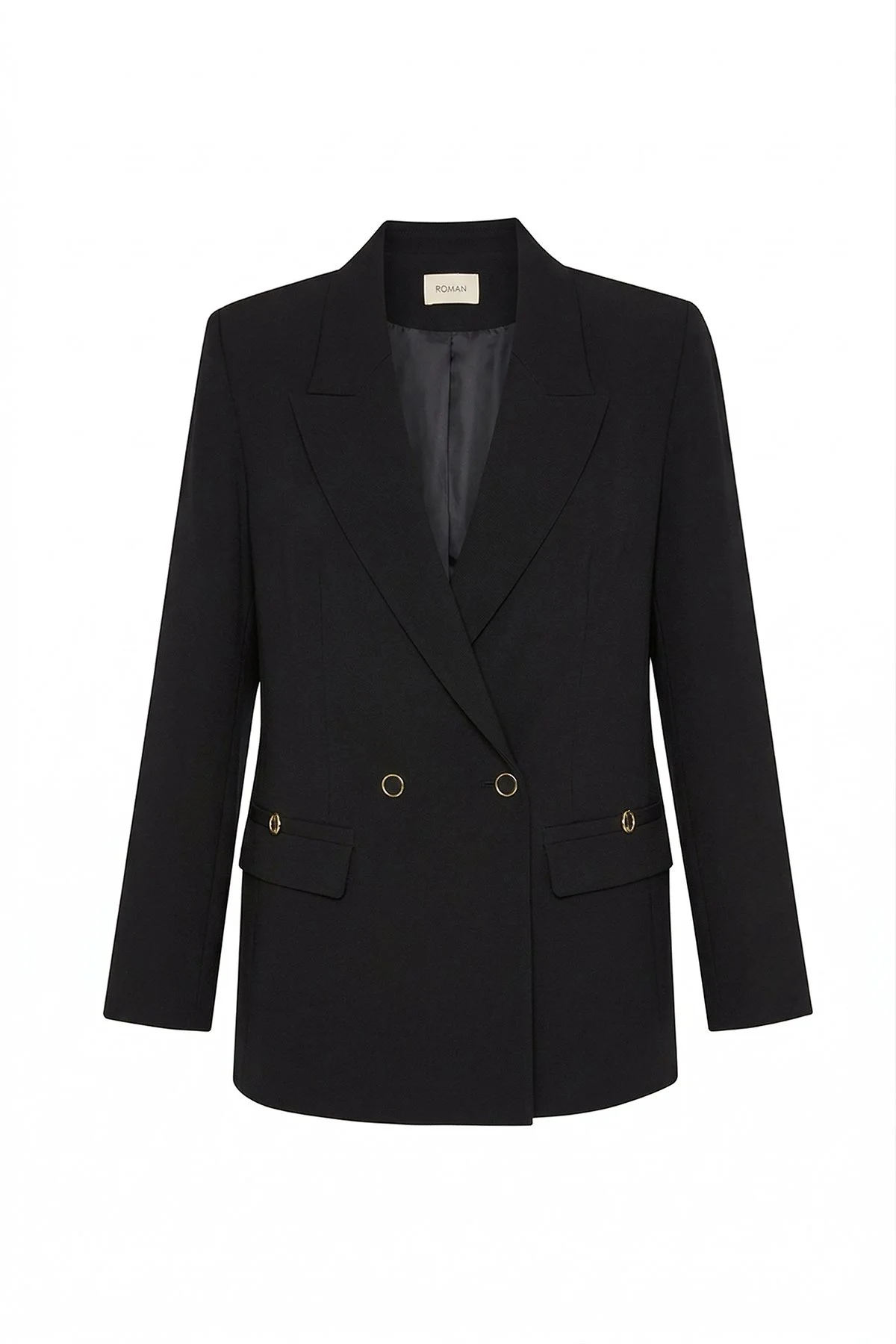Kruvaze Blazer Ceket Siyah - 4
