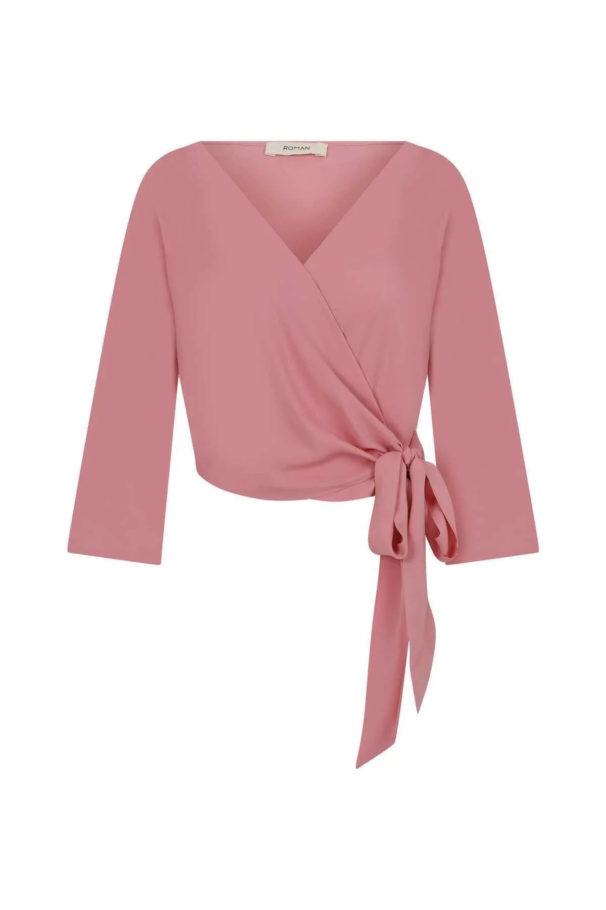 Kruvaze Bluz Pembe - 4