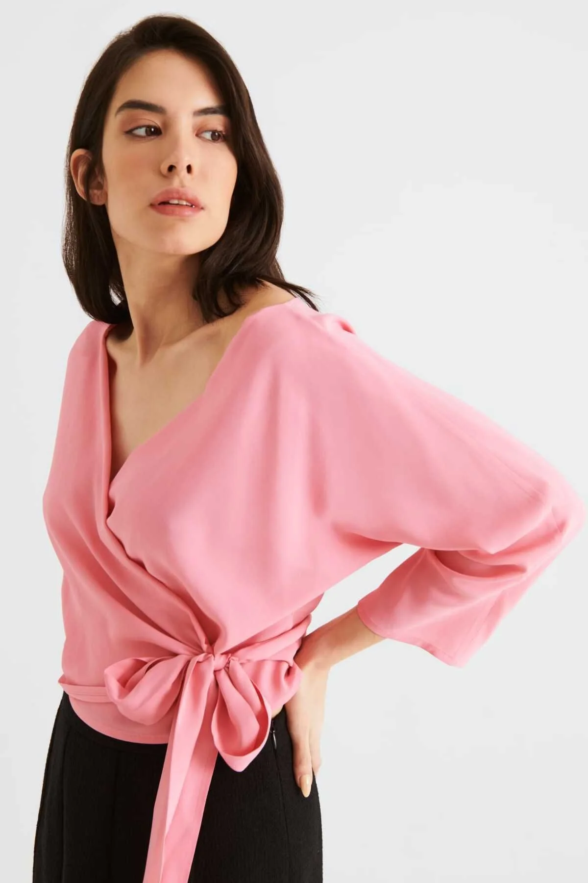 Kruvaze Bluz Pembe - 3
