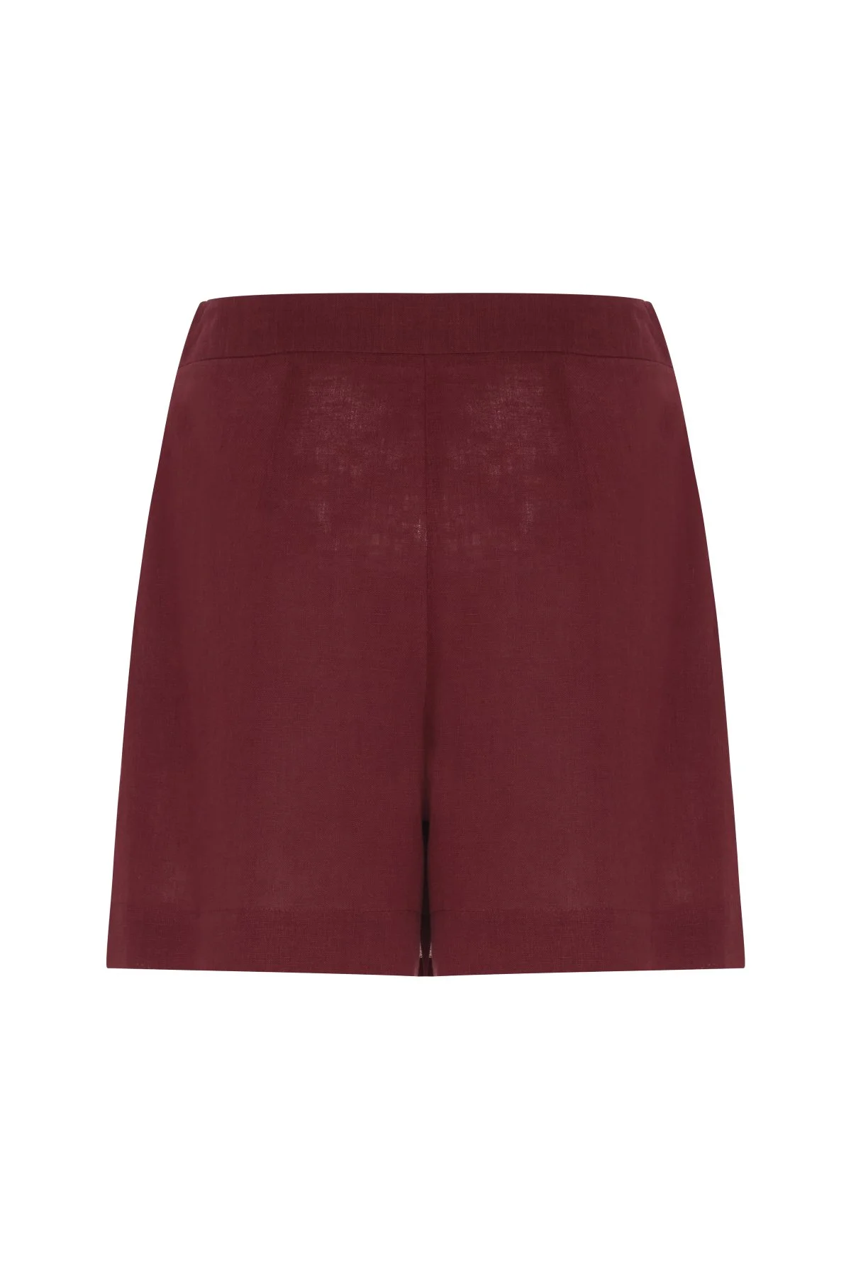 Kruvaze Görünümlü Şort Etek Bordo - 5