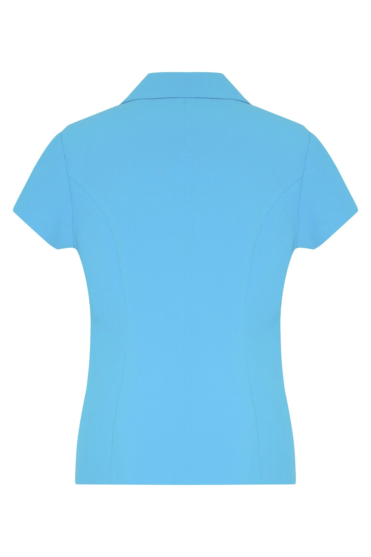 Kruvaze Kısa Kol Ceket Mavi - 7