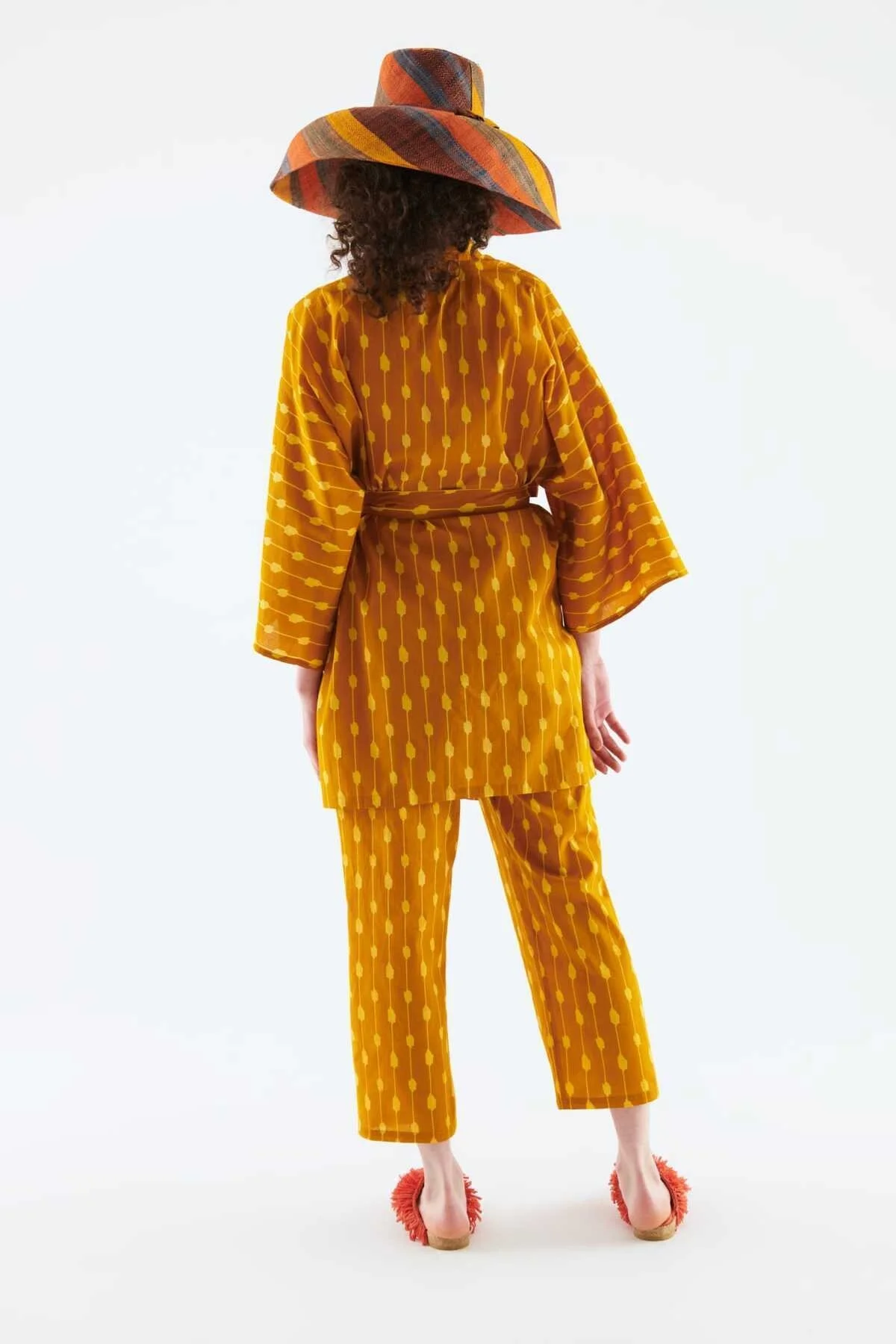 Kuşaklı Desenli Kimono Standart Renk - 2