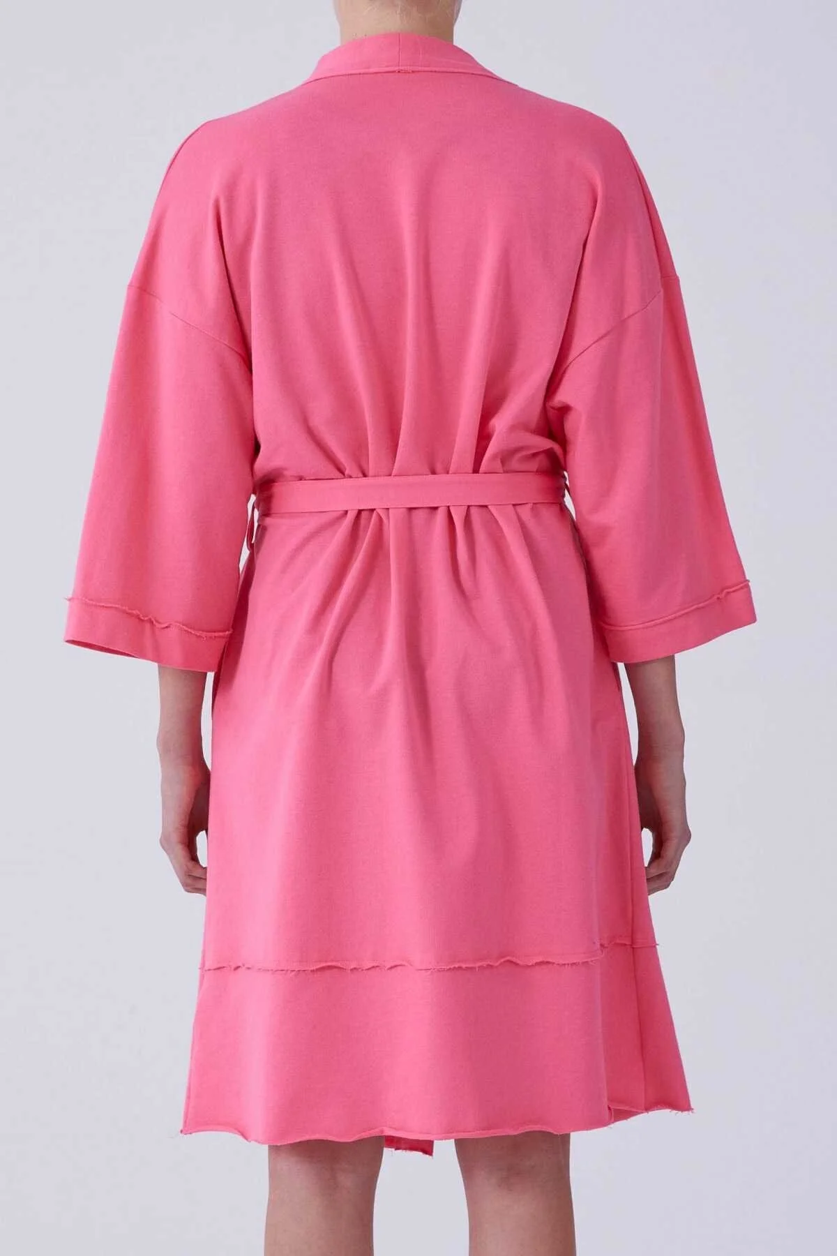 Kuşaklı Kadın Kimono Pembe - 2