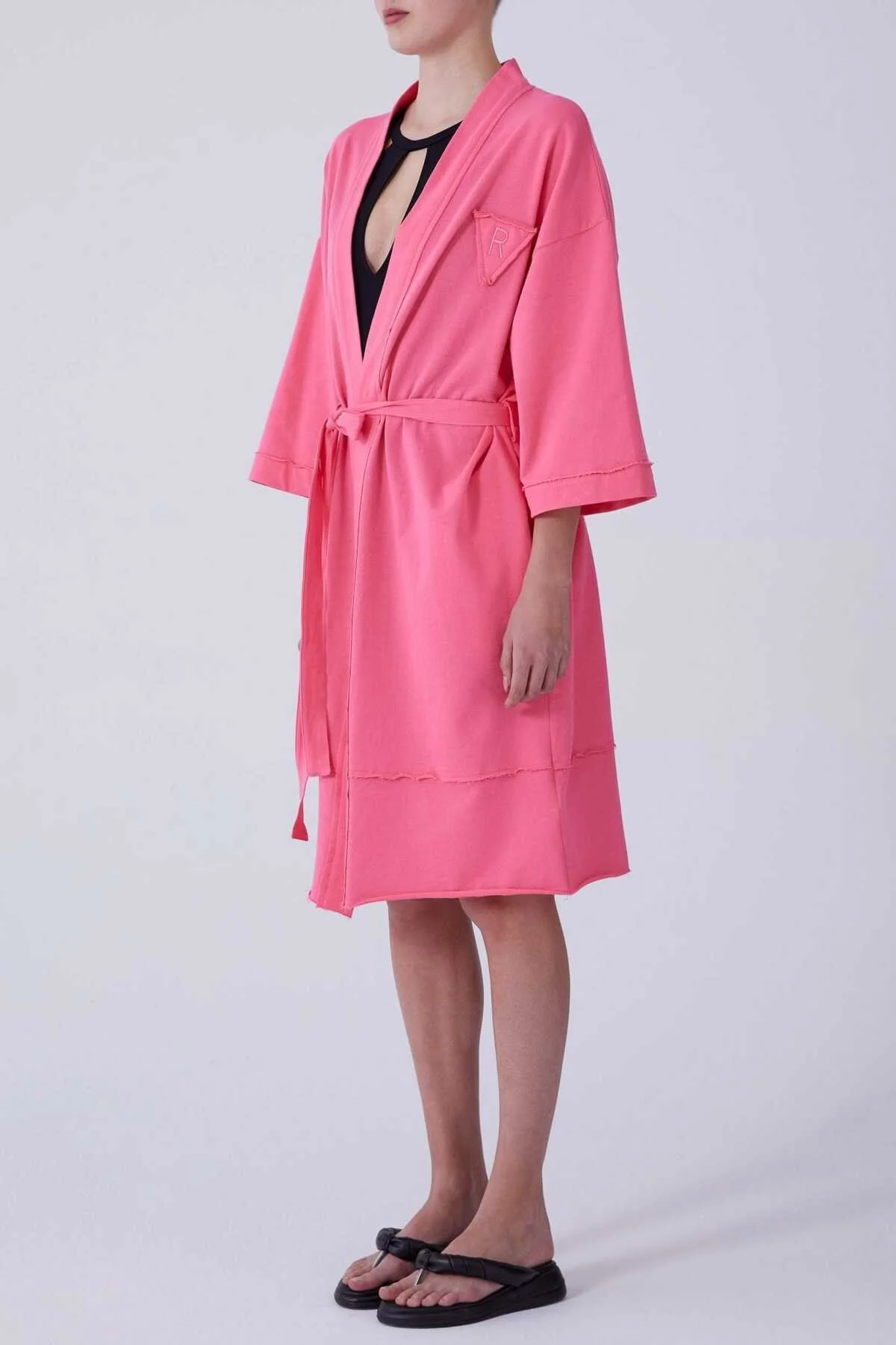 Kuşaklı Kadın Kimono Pembe - 4