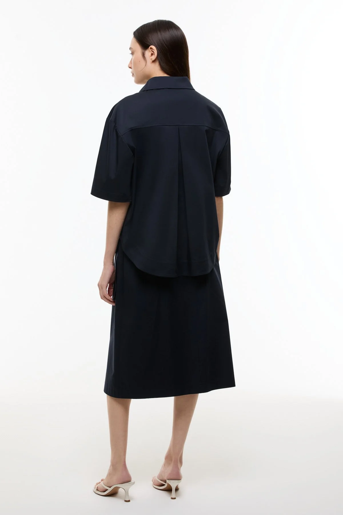 Önden Fermuarlı Çift Cepli Mont Ceket Lacivert - 2