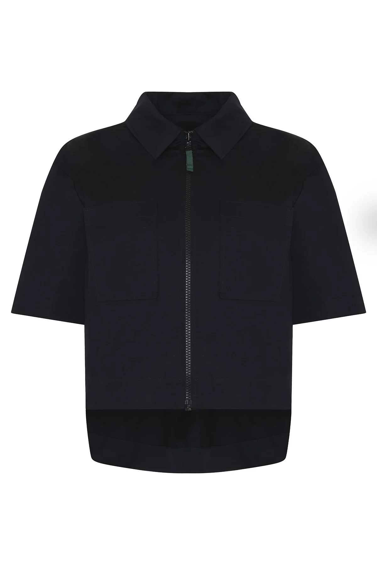 Önden Fermuarlı Çift Cepli Mont Ceket Lacivert - 5