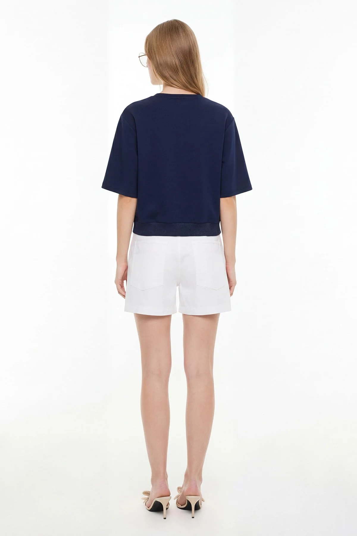 V Yaka Bluz Lacivert - 2