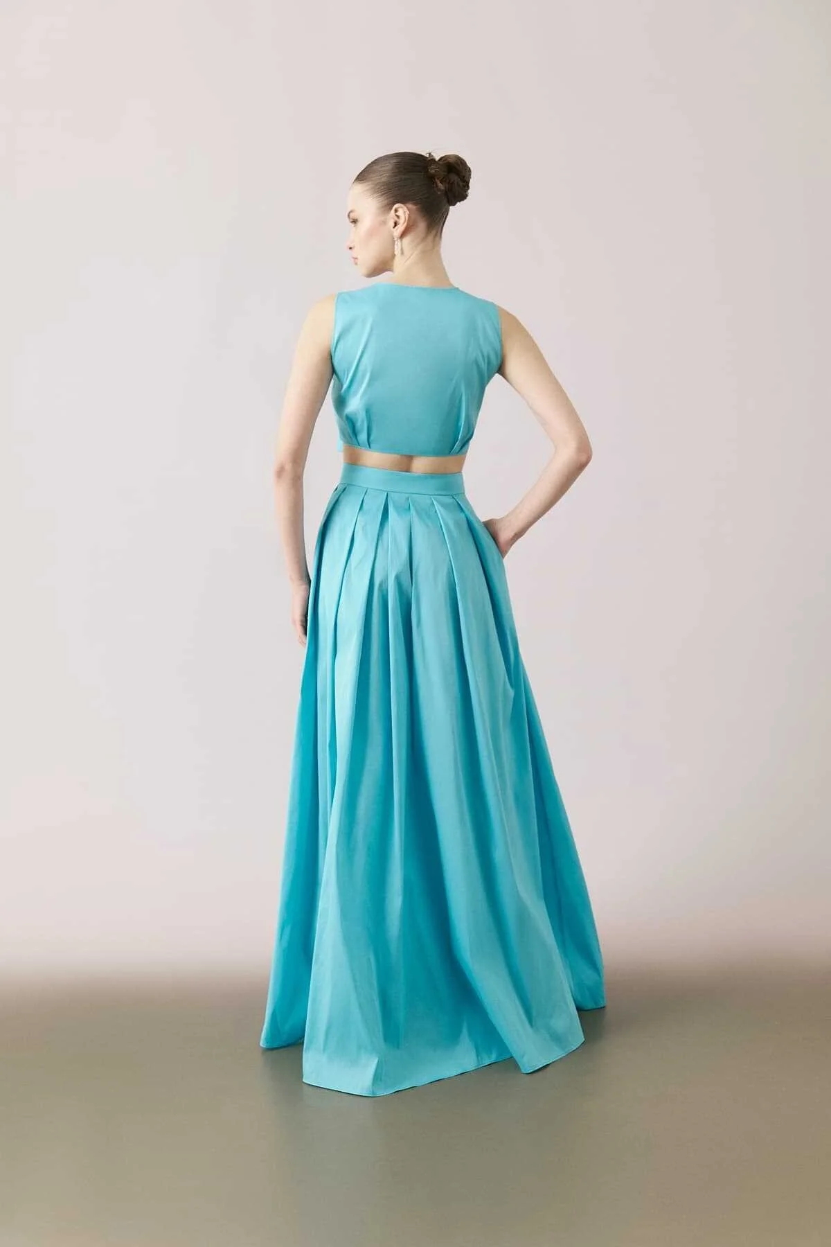 Maksi Boy Tafta Etek Mavi - 2