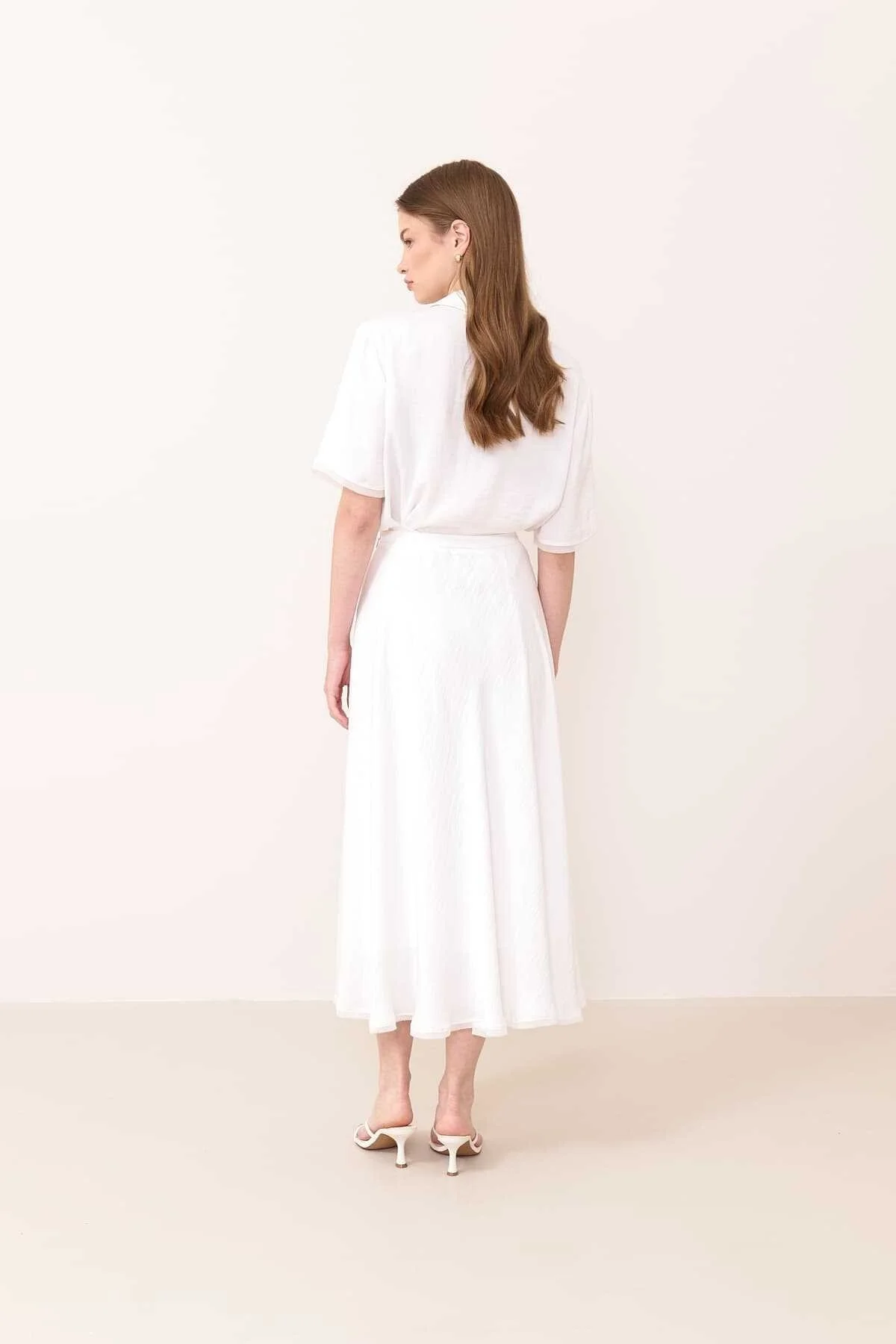 Midi Boy Saten Etek Ekru - 2