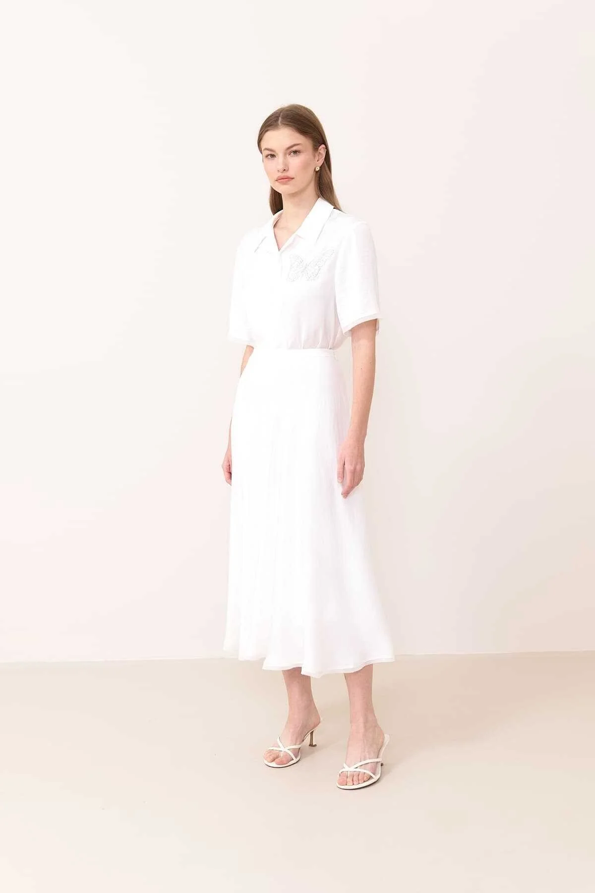 Midi Boy Saten Etek Ekru - 1