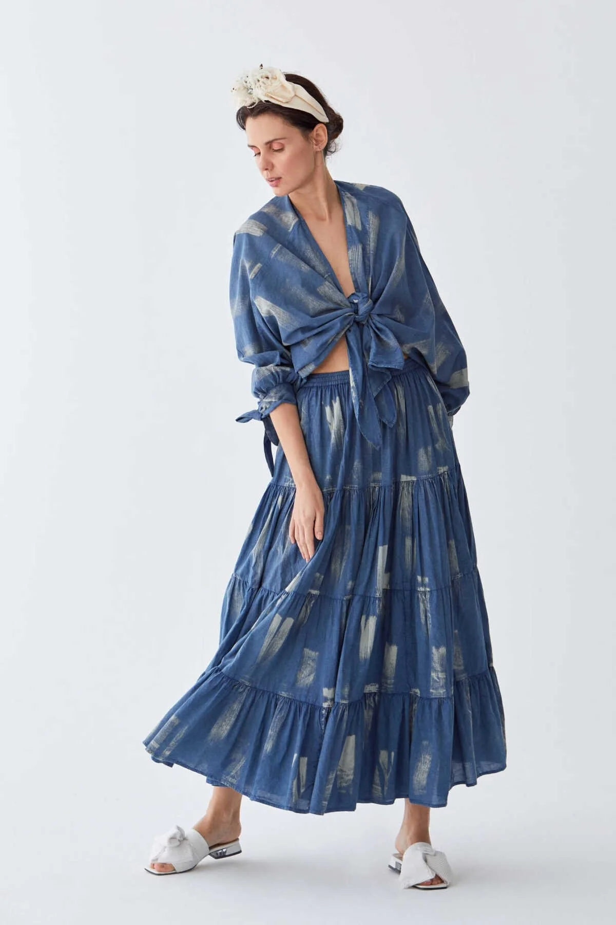 Midi Volanlı Etek Standart Renk - 3