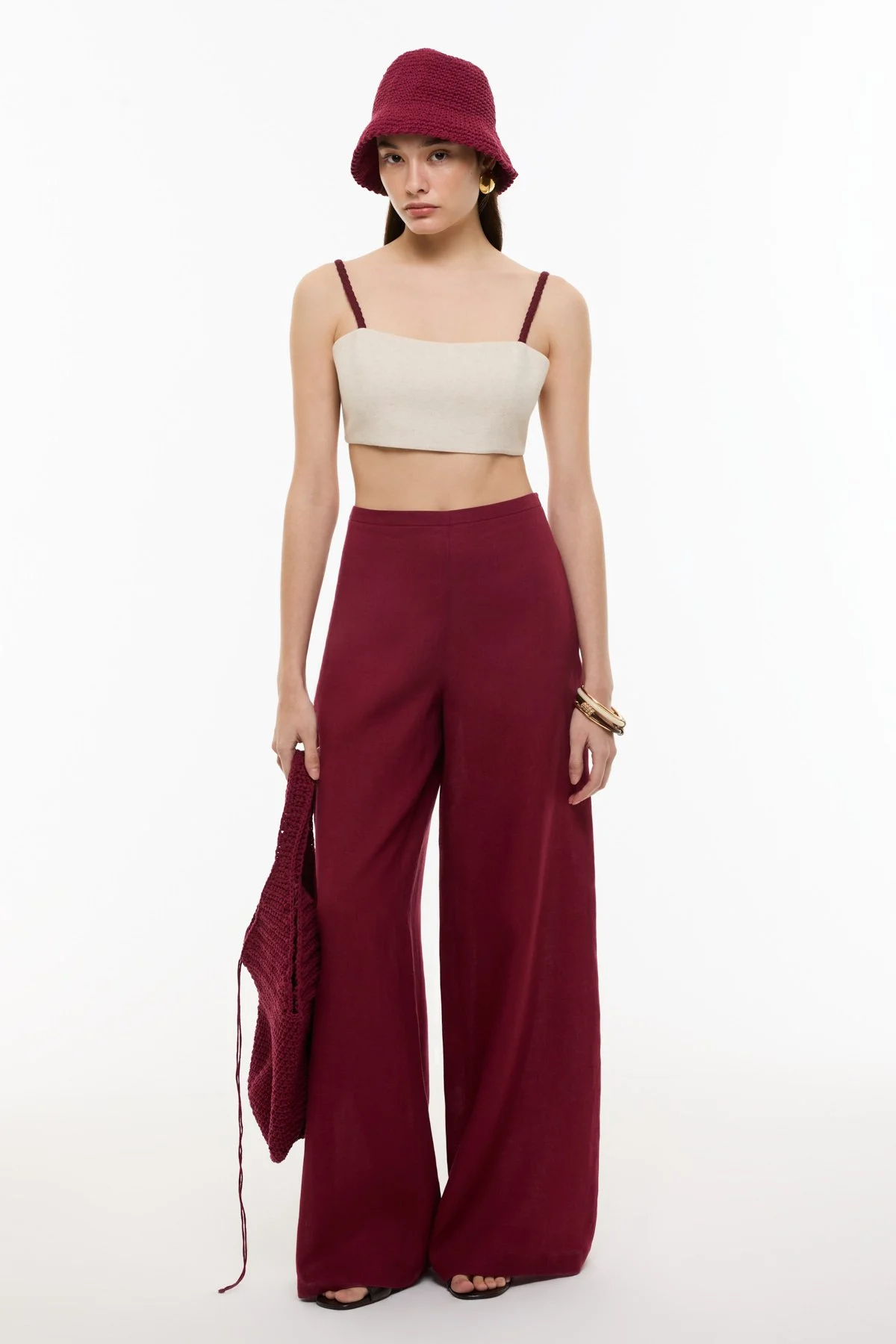 Kordon Askılı Keten Bustiyer Naturel - 1