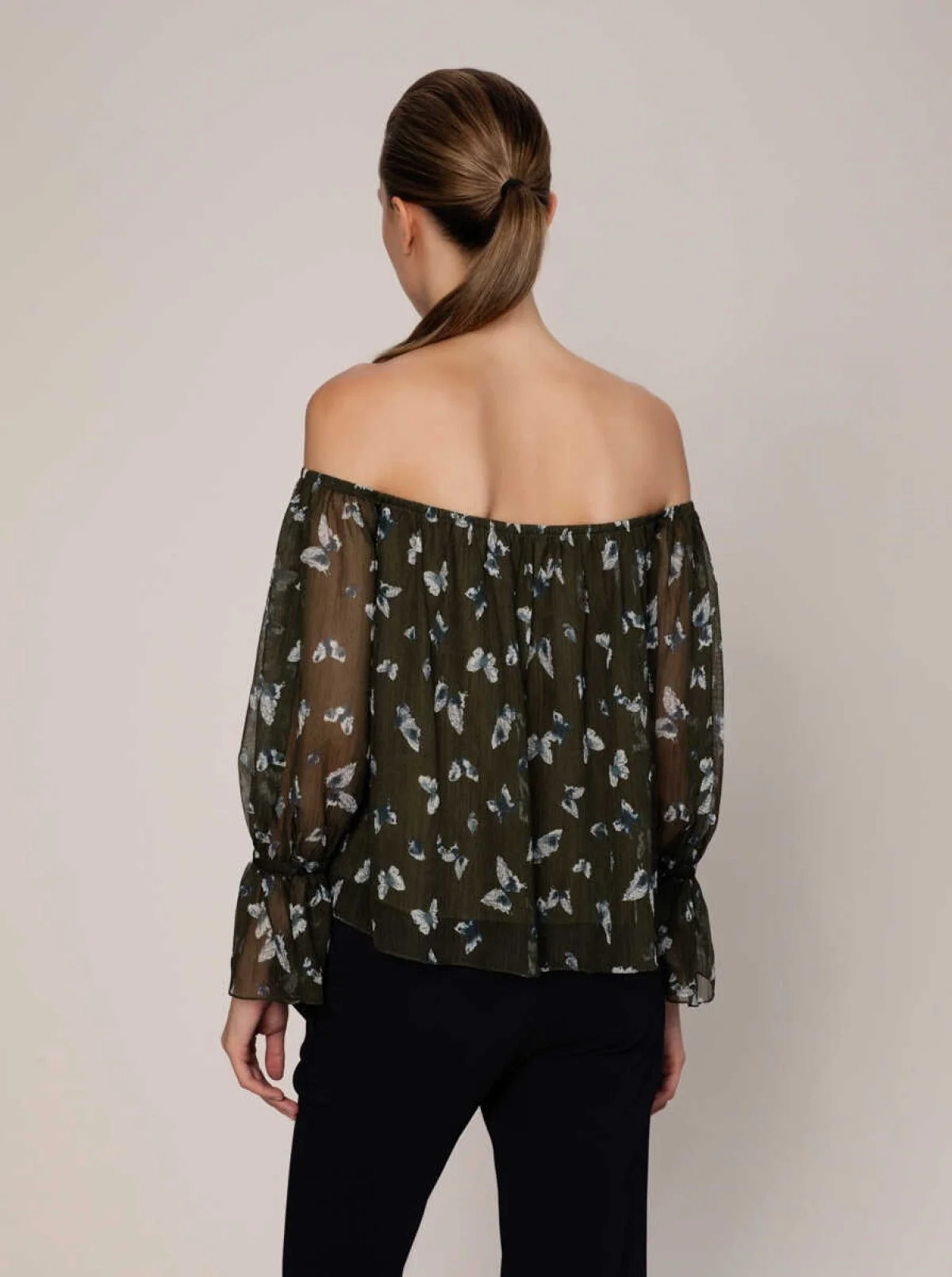  Off Shoulder Desenli Bluz Standart Renk - 2