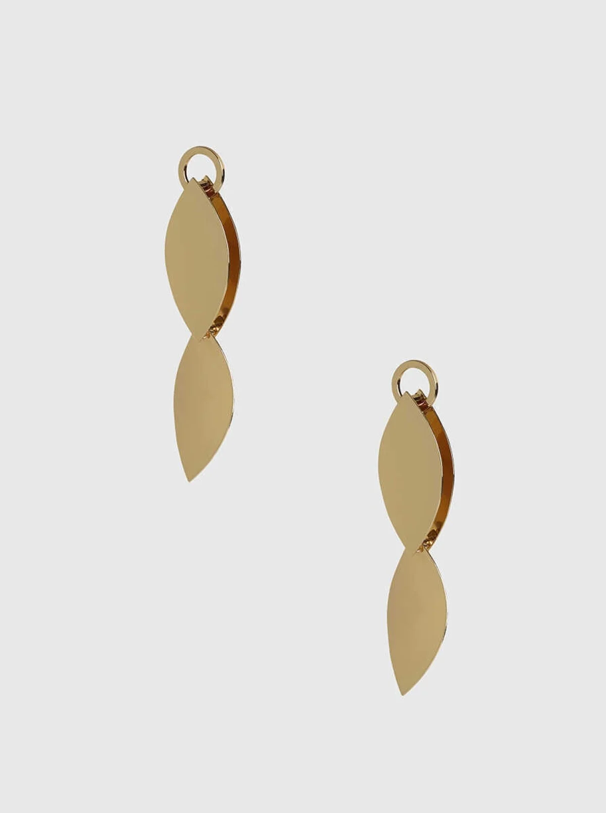  Oluklu Oval Gold Küpe Standart Renk - 2