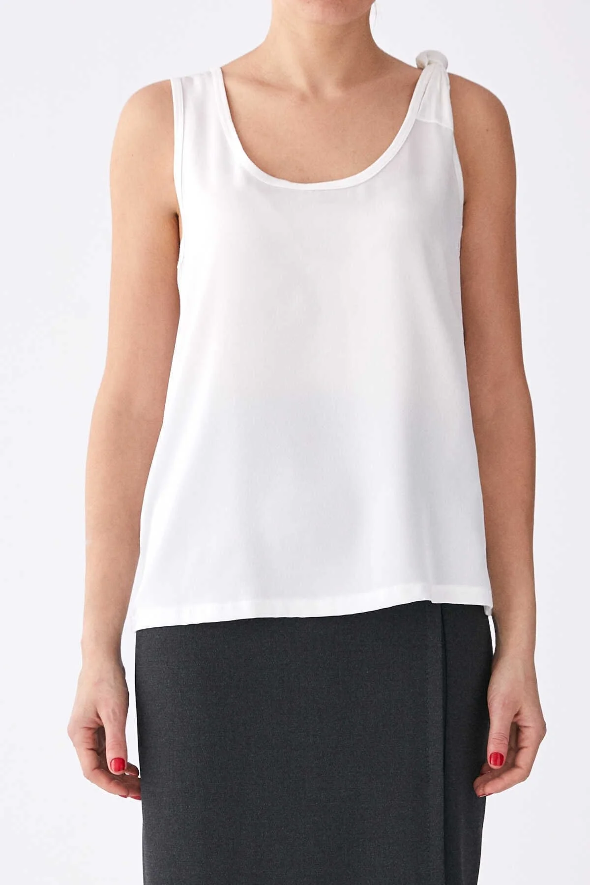 Omuz Detaylı Atlet Ekru - 1