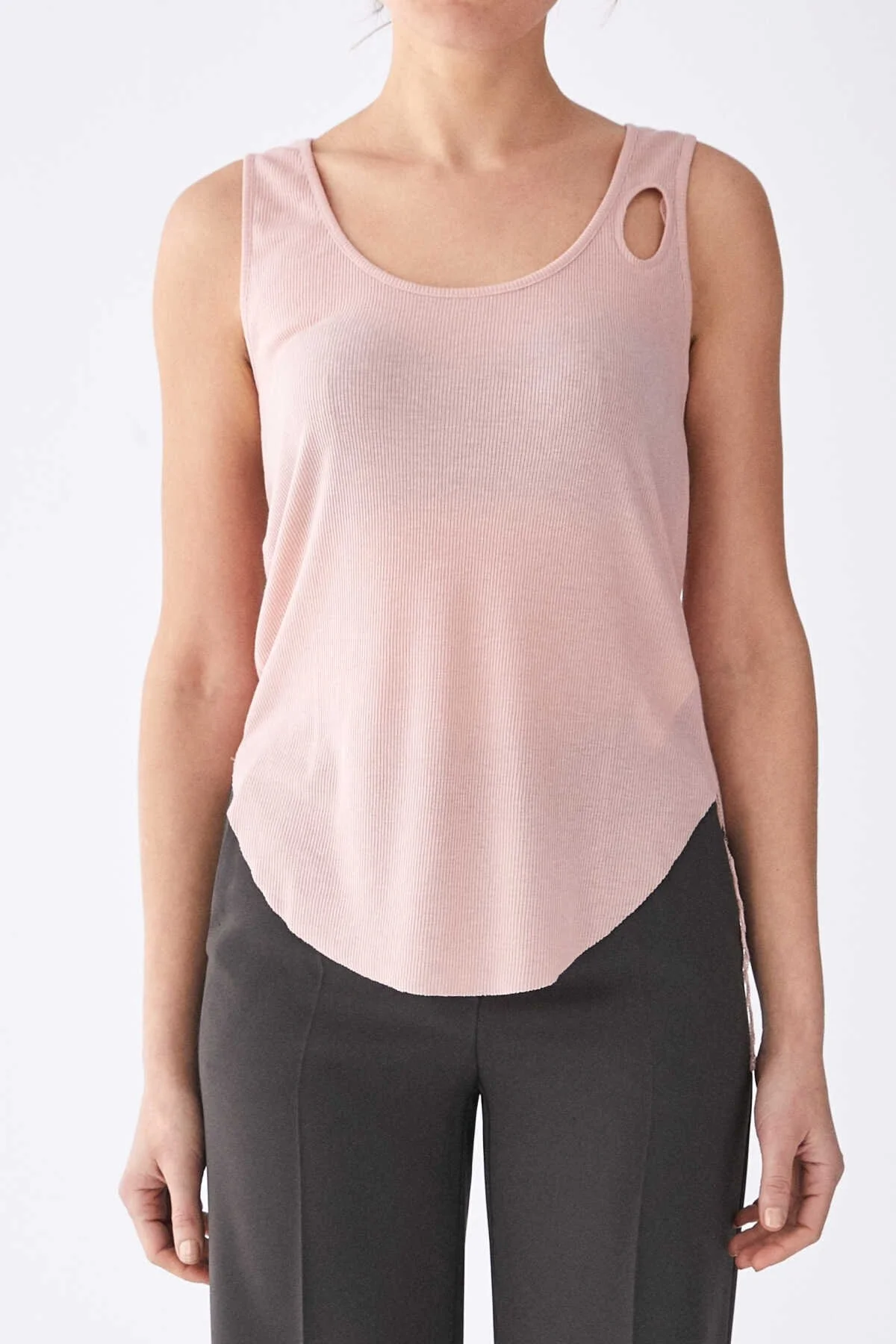 Omuz Detaylı Atlet Pembe - 1