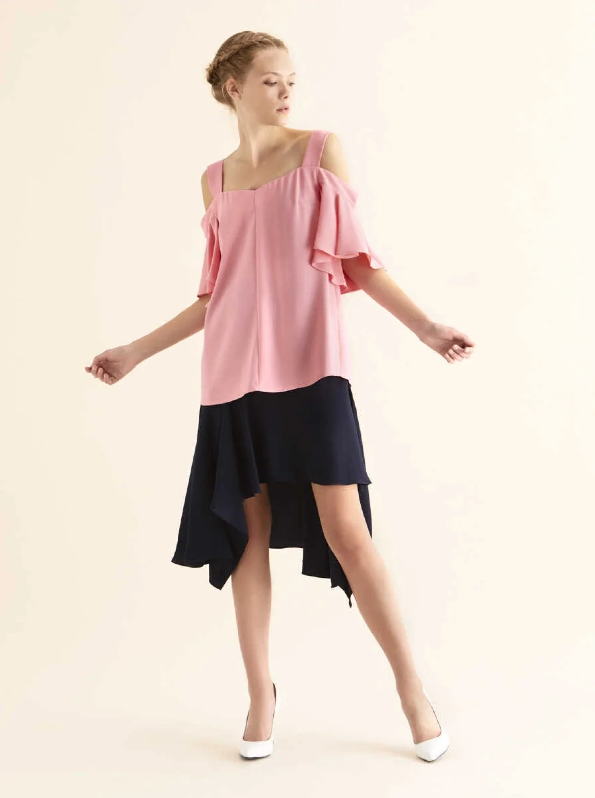 Omuz Detaylı Kadın Bluz Pembe - 3