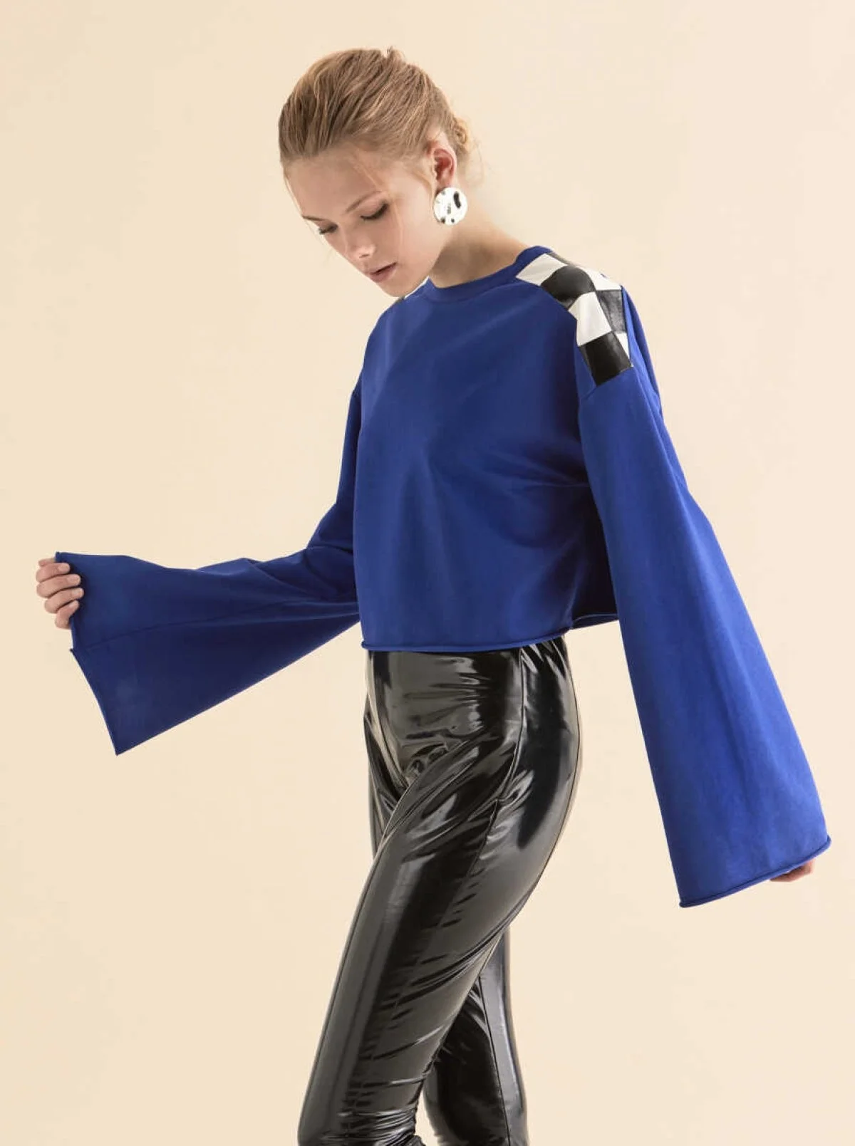 Omuz Detaylı Sweatshirt Saks - 4