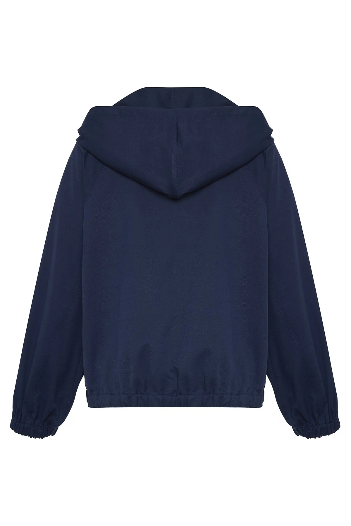 Önü Fermuarlarlı Kapüşonlu Mont Lacivert - 6