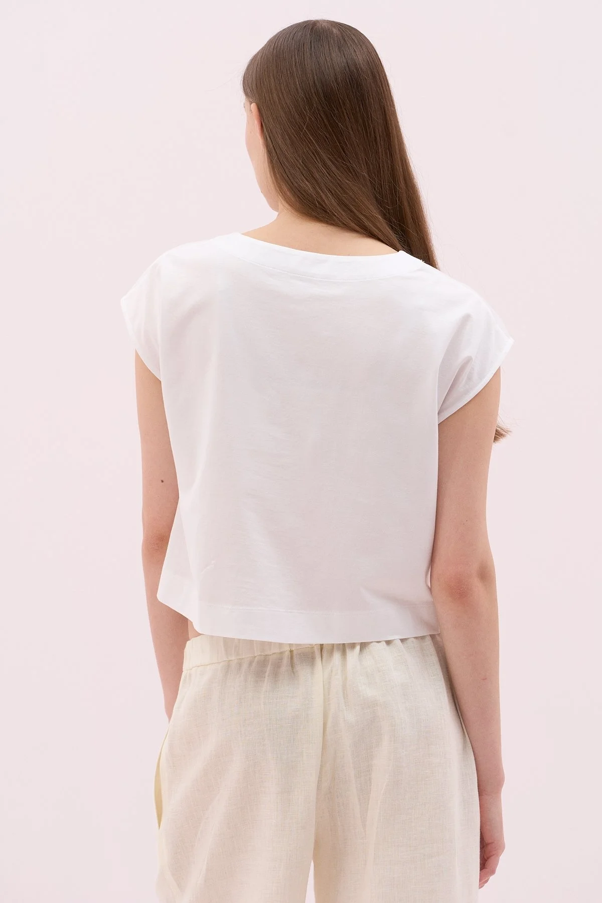 Önü Fermuarlı Kolsuz T-Shirt Beyaz - 2