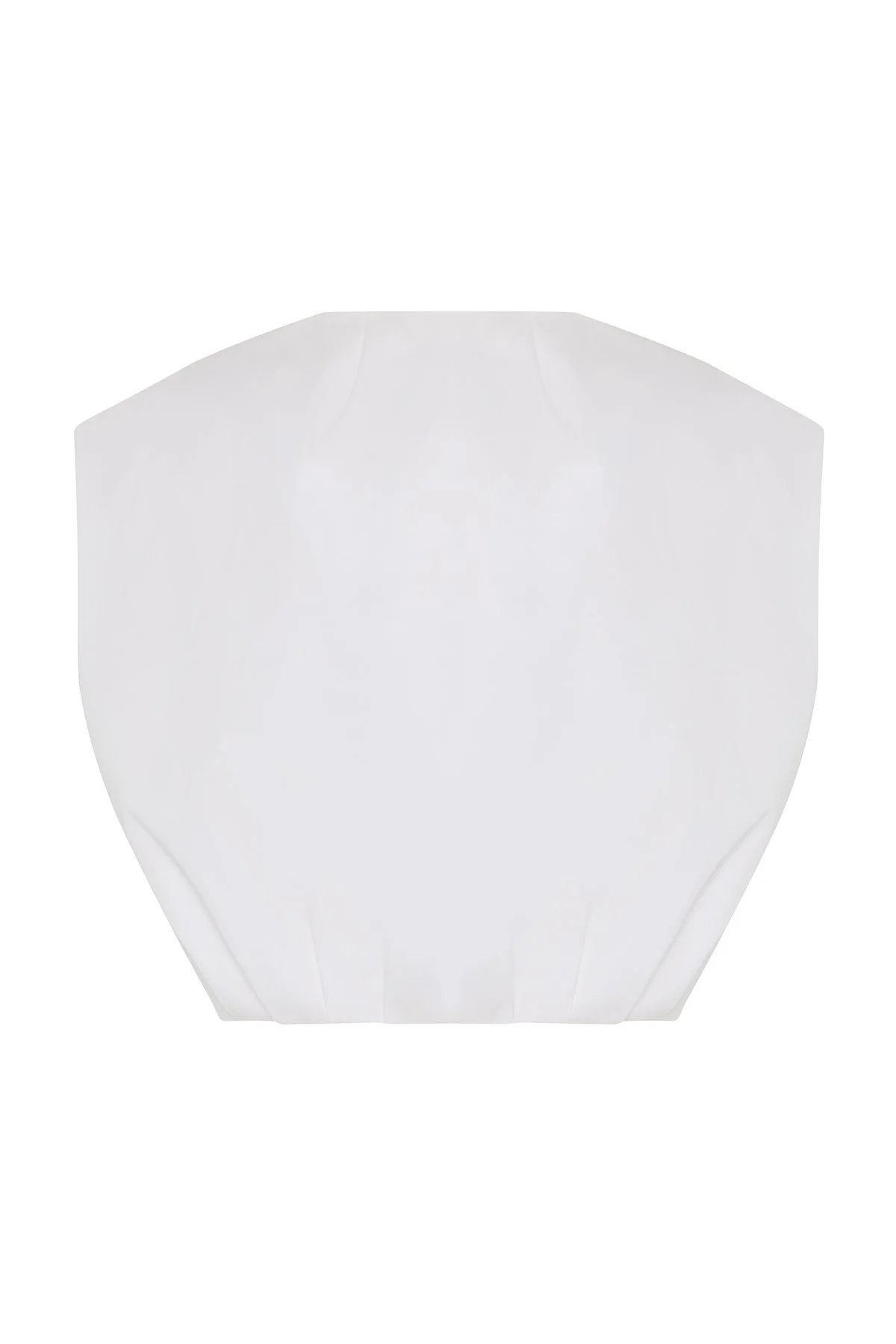 Organik Pamuk Bağcık Detaylı Crop Bluz Beyaz - 6